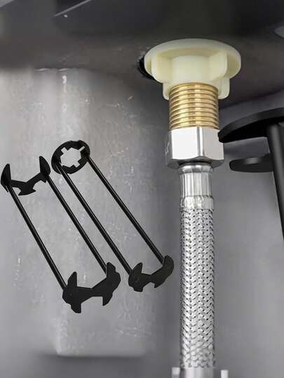 Multifunctional Faucet Wrench, Suitable For Sink Drain Pipe Repair, Dual-Axis Design, Adjustable Handle, Enhanced Torque, Helps Efficient Installation And Maintenance Of Kitchen And Bathroom Faucets