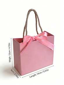 Bộ 10 túi quà cảm ơn có tay cầm, kích thước 5.5 x 2.4 x 4.7 inch, túi giấy nhỏ mạ vàng dùng để đựng quà tặng, quà Giáng sinh, quà cưới, quà sinh nhật (Màu hồng) - Xem 3