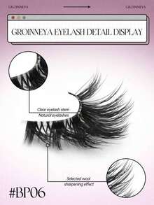 Transparent Stem False Eyelashes, Cat Eye Short Soft 3D Mink Lashes, Natural Looking Makeup - Black - View 4