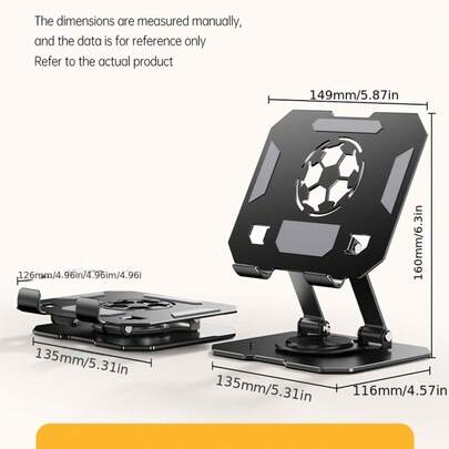 360° Rotating All-Metal Phone & Tablet Stand, Foldable Shock-Proof Desktop Holder, Heavy-Duty Non-Slip Adjustable Stand, Suitable For Students And Office Workers