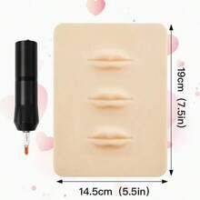 1/3/5pcs Silicone Lip & Face Tattoo Practice Skin, Suitable For Tattoo Beginners And Artists, Makeup Skin, Temporary Tattoo, Tattoo Tools - Khaki - View 3