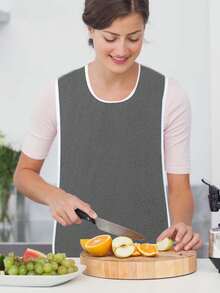 Red Dining Bib, Father's Day Mother's Day Gift, Soft Skin-Friendly Anti-Stain Anti-Leak, Round Neck Fit Not Stuffy, Easy To Clean Wear-Resistant, Adult Care Bib, Suitable For Home Care, Nursing Home, Daily Dining, Keep Clean And Decent. - New Gray Version - View 10