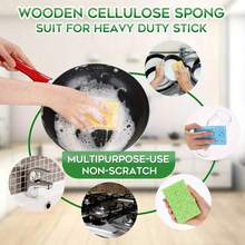 6 piezas/4 piezas/1 pieza Esponja de fibra de madera y algodón para lavar platos, paño de limpieza comprimido, estropajo de cocina resistente - Espesado - Ver 7
