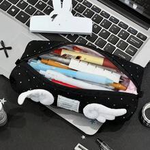 Hộp đựng bút bằng vải denim họa tiết cánh thiên thần và ngôi sao, dung tích lớn, túi đựng bút thời trang, hộp đựng đồ dùng học tập dễ thương dành cho bé gái. - Nhiều màu - Xem 9