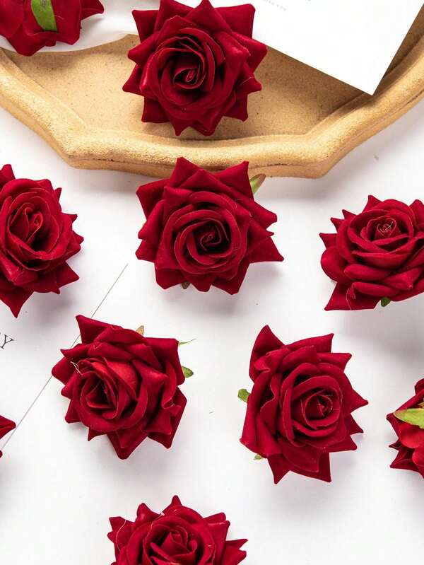Flower Hair Combs, Rose Flower Bohemia Hairpin Bride Costume Hair Decor For Party Wedding Red