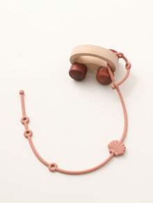 4 Pcs Silicone Pacifier Clip, Soft Straps Teething Chain Adjustable Infant Nipple Holder Dummy Clip Stroller Baby Accessories - Burnt Orange - View 5