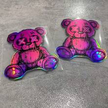 1张全息卡通熊霓虹乙烯基贴纸 | 不对称形状，自粘式，适用于笔记本电脑和水瓶，防水耐用，防刮擦。 - A - 查看 7