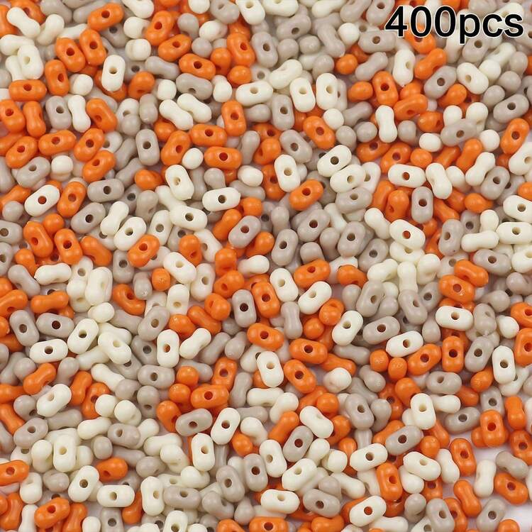400pcs Colorful Peanut Shaped Acrylic Beads With Hole, DIY Jewelry Making Necklace, Bracelet Handmade Beaded Accessories Materials - DIY Multi-colored Peanut-shaped Beads - View 11