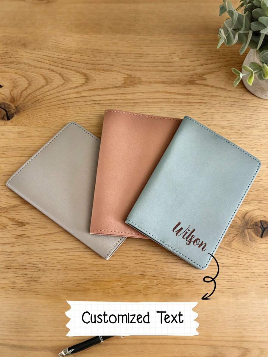 Personalized Passport Holder With Custom Name | Engraved Leather Travel Wallet – Perfect Travel Gift - one-size - View 1