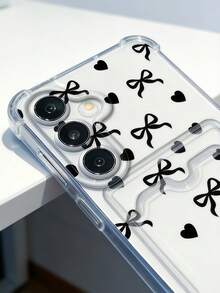 1 ốp lưng trong suốt chống rơi có túi khí và khe đựng thẻ, họa tiết nơ trái tim màu đen, tương thích với các dòng điện thoại Apple 17 Promax, 17Air, 17Pro, 17, 16 Promax, 16 Plus, 16 Pro, 16, 15Promax, 15 Plus, 15Pro, 15, 14Promax, 14Plus, 14 Pro, 14, 13Promax, 13 Pro, 13, 12Promax, 12Pro, 11 Promax, 11 Pro, 11, XSMAX, XR, X/XS, 7Plus, 8Plus/Galaxy S10, S21, S22, S23, S24, S25, S26, Note20 - Trong sáng - Xem 3