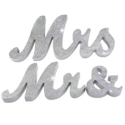3pcs Large Gold/Silver Mr & Mrs Decorative Pieces