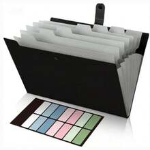 8-Pocket Expanding File Folder, Accordion Paper Organizer With Labels, Portable Bill & Receipt Holder, Letter Size Document Storage For Home, School & Office - A - View 6