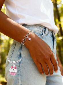 1件简约独特925纯银春日花朵兔子吊坠，妈妈专属DIY吊坠，精致首饰，男女皆宜 - 集合 - 查看 4