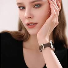 Dây đeo đồng hồ nữ hai tông màu thanh lịch, tương thích với Apple Watch 1/2/3/4/5/6/7/8/9/10/SE/Ultra 38mm 40mm 41mm 42mm 44mm 45mm 49mm, thiết kế thời trang, phụ kiện. - Màu be và nâu - Xem 5
