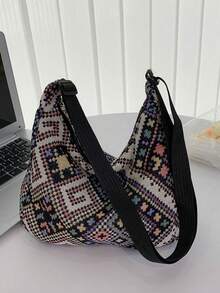Large Capacity Canvas Bag, Commuter Bag, Shoulder Bag, Women's Bag, High Appearance Level, Dumpling Bag - Black - View 3