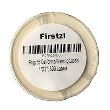 Firstzi California Proposition 65 Warning Labels 2x1 Inch 500 Labels Self Adhesive Chemicals Notice Stickers Perforated for Easy to Peel P65 Health Alert Sign - Amarillo Negro - Ver 6