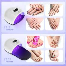 二合一UV/LED美甲灯，适用于手脚，带可拆卸垫片，凝胶指甲油固化烘干机 - 白色 - 查看 7