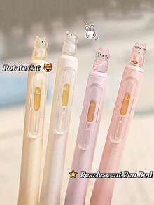 Sản phẩm bán chạy nhất năm 2026: Hộp 4 bút bi gel hình mèo sáng tạo, đầu bút 0.5mm, mực đen khô nhanh - Bút nhựa nhẹ, dụng cụ văn phòng phẩm, bút bi gel đen dạng xịt, bút bi gel đầu nhọn hình mèo dễ thương có hiệu ứng ánh ngọc trai. - Bút bi xoay hình mèo - Xem 12
