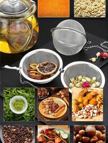 2pcs Stainless Steel Mesh Tea Infuser Balls - Tea Leaf Strainer - Suitable For Filtering Tea Leaves, Spices, Fruits - Multicolor - View 11