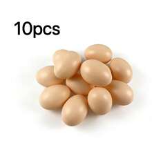 10pcs Artificial Yellow Oval Plastic Fake Eggs, Suitable For Christmas - 10 Artificial Eggs - View 3