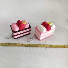1pc Slow Rebound Simulation Toy Square Cake Squeezing Strawberry Cake Squishy Soft Stress Relief Toy, Squeeze Toy, Emotion Soothing, Gift, Holiday Gift, Birthday Gift, Perfect Gift - Multicolor - View 7