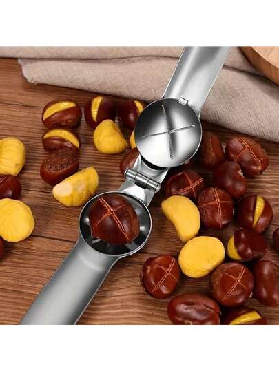 栗子开壳器 不锈钢栗子剥皮神器 栗子夹持开壳器 加厚栗子剥皮开壳器 栗子剥皮器 栗子开壳器不锈钢配件，适用于钳子工具 酒店特制