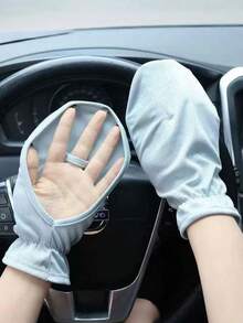 1 par de guantes cortos de mujer para primavera/verano, adecuados para conducir a diario, montar en bicicletas eléctricas, protección UV, guantes sin dedos para dar sombra, cubiertas protectoras, guantes con dedos ganchudos, unisex, para actividades al aire libre, regalo de vacaciones, festival, fiesta - Multicolor - Ver 12
