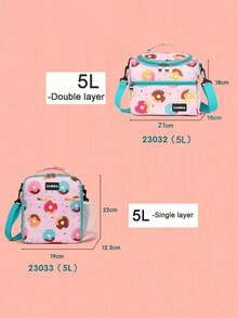 1 túi đựng cơm trưa cách nhiệt chủ đề khủng long, bộ túi đựng cơm trưa cách nhiệt dễ thương dành cho cả nam và nữ, có tay cầm và dây đeo vai có thể tháo rời, có thể tái sử dụng. - Xem 2