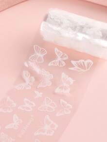 1/2 Box Butterfly Nail Foil Transfer Stickers, Black & White Nail Art Foil Decals, DIY Galaxy Nail Decorations For Salon & Home Use, Suitable For Summer & Spring - Black and White - View 6
