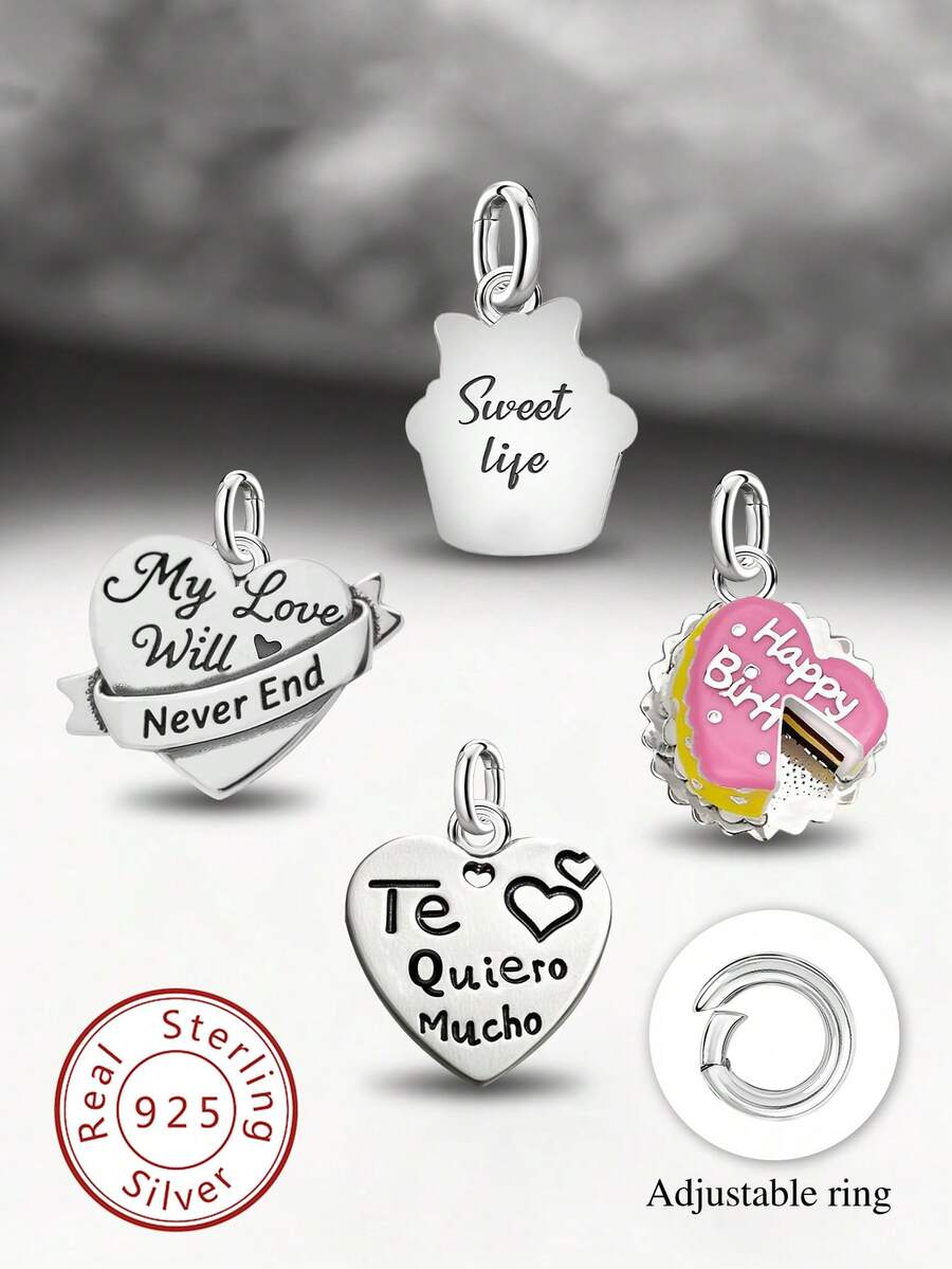 1件简约独特925纯银春日花朵兔子吊坠，妈妈专属DIY吊坠，精致首饰，男女皆宜 - 集合 - 查看 1