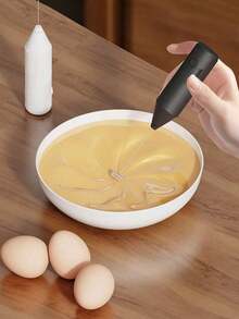 1 PC Handheld Electric Milk Frother, Batteries Not Included, Requires AA Batteries, One-Button Operation, A Great Tool For Frothing Milk And Mixing Drinks. - 白色 - 查看 8