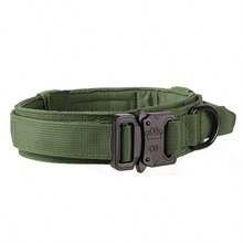 1 paquete de collares tácticos para perros con asas, collares para mascotas ajustables con hebillas de metal pesado, almohadillas de nailon suaves y transpirables, adecuados para perros medianos a grandes - Multicolor - Ver 37