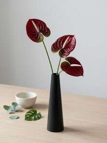 1/5/10 Pcs Artificial Anthurium Lily Flowers (Red), For Wedding, Office, Party, Hotel, Home Table Decor,Wedding,Flowers,Dried Flowers,Artificial Flowers,Home Decor,Flowers Artificial,Wedding Accessories,Artificial Flower,Wedding Decorations - Burgundy - View 2