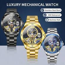 Đồng hồ cơ tự động ONOLA mới năm 2026, chống nước 30M, Tourbillon, dây thép không gỉ, quà tặng doanh nhân. - Một cỡ - Xem 1