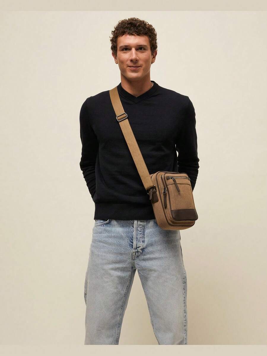 Misako Men Crossbody Bags - Brown - View 1