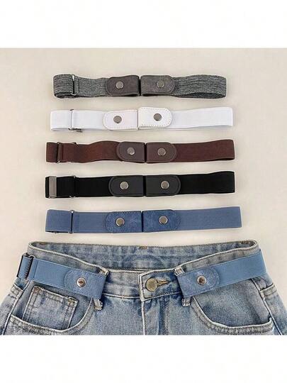 1pc/2pcs Retro Minimalist Solid Color Elastic Waist Belt, High Elasticity Fabric Adjustable Invisible Comfortable Slim Fit For Jeans, Casual Pants, Unisex Apparel Accessory, New Year, Valentine's Day, Mother's Day, Father's Day, Graduation Gift