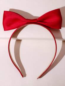 1pc Red 3D Bow Headband, Suitable For Daily Wear, Makeup, Festivals And Parties - Red - View 2