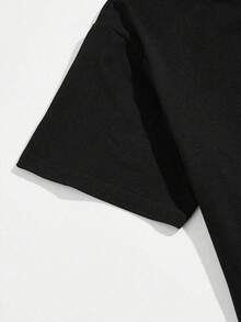 Zrgoth Men's Minimalist And Versatile Short Sleeve T-Shirt With Japanese Crane Print - Black - View 6