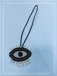 Handmade Beaded Evil Eye Car Hanging Ornament, Lucky Amulet Pendant, Bohemian Style Rearview Mirror Decor, Protective Home Decor Gift - Multicolor - View 5