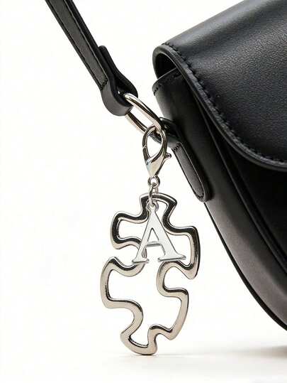 Silver Creative Letter A-Z Keychain For Women, Hollow Puzzle Keychains, Initial Charms, A-Z Alphabet Lobster Clasp Charms, Elegant Silver Metal Letter Keyring, Zinc Alloy Is Wear-Resistant ,Suitable For Vacation, Dating, Beach Activities, Shopping, Commuting, And Studying, Perfect For Wallets, Backpacks & Car Keys, Ideal Gift For Birthdays & Accessory For Keys, Elegant Keychain, Metal Keychain, Best Match For Spring And Summer, Gifts For Family & Friends