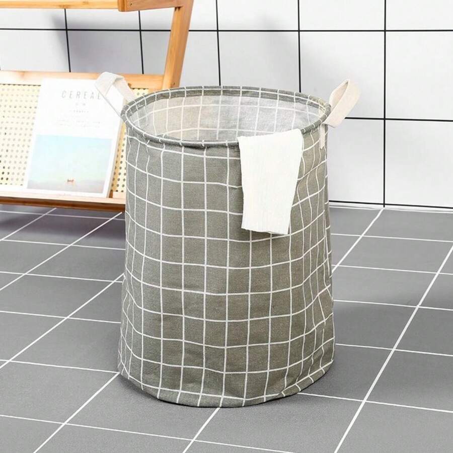 White Or Gray Laundry Basket With A Foldable Design For Easy Storage; Its Large Capacity Can Hold Dozens Of Items For Your Daily Laundry. - 灰色 - 查看 1