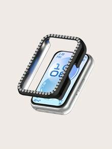 1 chiếc ốp lưng đồng hồ nữ trơn, thời trang, đính đá một hàng, mạ điện, làm từ nhựa PC, khoét rỗng, tương thích với vòng đeo tay thông minh Band 11, phụ kiện dùng hàng ngày, quà tặng. - Ban nhạc 11 - Xem 3