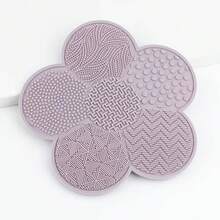 Khay vệ sinh cọ trang điểm hình hoa có đế hút, dụng cụ làm sạch bằng silicon, dụng cụ vệ sinh cọ trang điểm, dụng cụ làm sạch cọ, sản phẩm làm đẹp và chăm sóc cá nhân. - Màu tím hoa cà - Xem 1