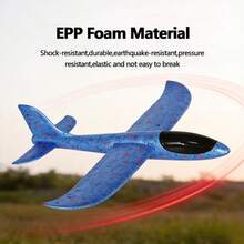 Avión planeador de espuma grande de 34 cm, juguete volador de lanzamiento manual flexible, 2 modos de vuelo (acrobacia y recto), juguete resistente a choques para exteriores adecuado para niños y niñas, regalo de cumpleaños - Multicolor - Ver 2