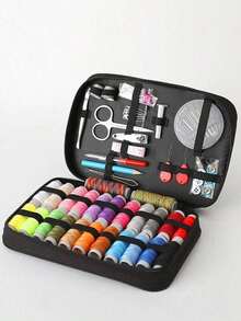 1pc Portable Sewing Kit Household Sewing Tools 10pcs/Set Thread Box Patching Needle Threader Hand Stitching Supplies Valentine DAY, Valentines Wedding, Birthday, ,Sewing ,Craft Supplies, Craft ,Sewing Supplies, Stitch, Sewing Accessories,Back To School Travel Essential Travel Home Essentials Kitchen Gadgets - đen - Xem 11