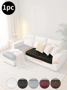 1入組素色彈性沙發座墊套黑色滌綸沙發座椅防塵套適用於客廳 - 黑色 - 查看 14