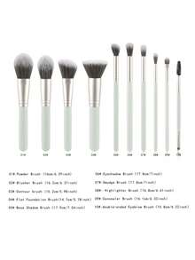 New 10pcs Makeup Brush Set Including Concealer Brush, Blush Brush, Powder Brush, Eyeshadow Brush, Highlighter Brush, Foundation Brush And Other Makeup Tools - Multicolor - View 4