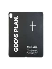1 chiếc ốp lưng bảo vệ phẳng in câu Kinh Thánh "Kế hoạch của Chúa", câu Kinh Thánh Ê-sai 60:22 + biểu tượng Thánh giá, tương thích với iPad. - màu đen - Xem 11