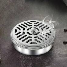 Portador portátil de espiral antimosquitos de acero inoxidable - Caja con tapa y asa para espirales antimosquitos - Plateado - Ver 7