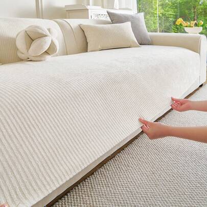 1 chiếc đệm sofa vải nhung màu trơn, kiểu dáng tối giản, mặt sau chống trượt, thân thiện với thú cưng, mềm mại, đa chức năng, chống bẩn và chống bụi, trang trí sofa ngày lễ, phù hợp cho tựa lưng, tay vịn, sử dụng được quanh năm.